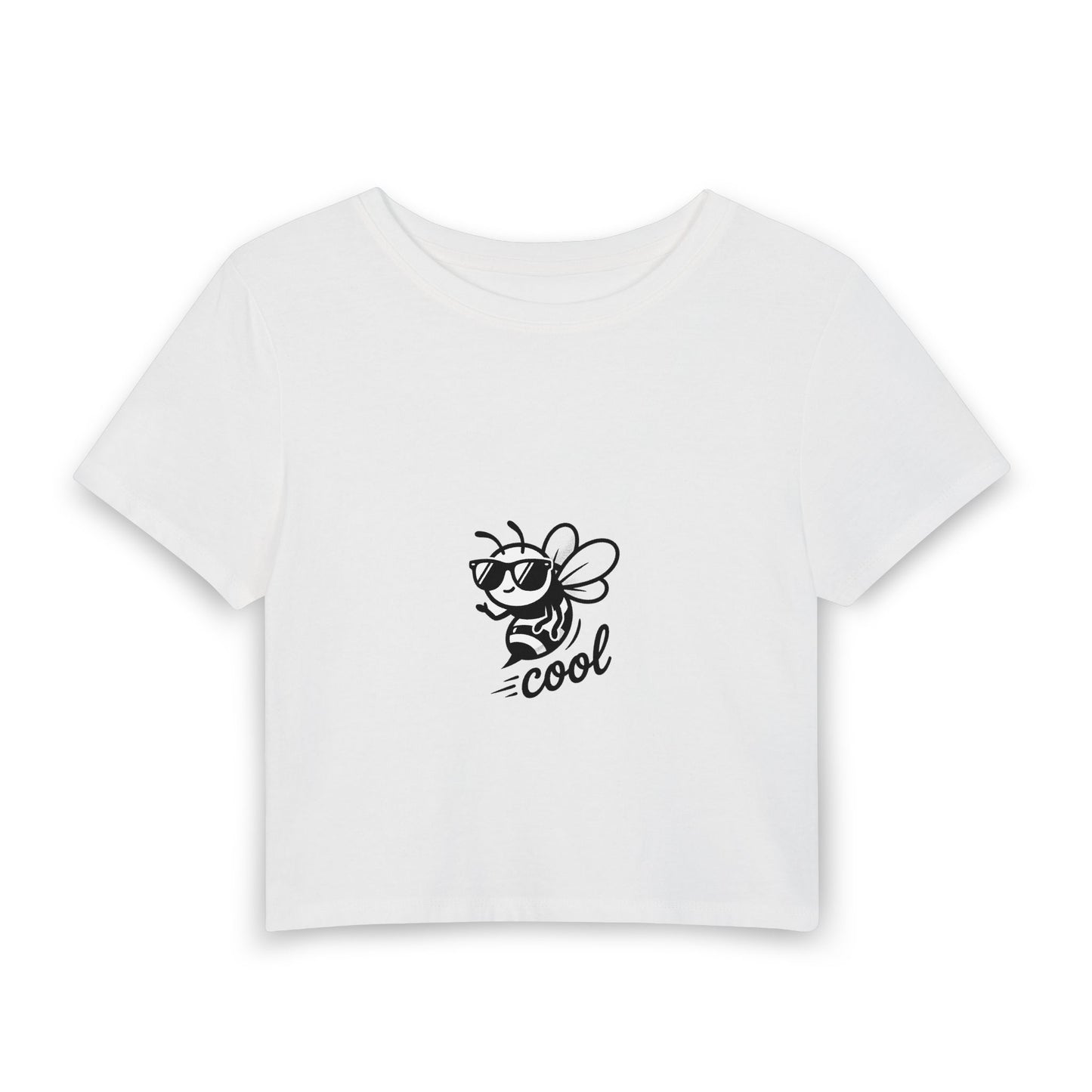 Cool Bee Crop Tee — Women's Graphic Baby T-Shirt