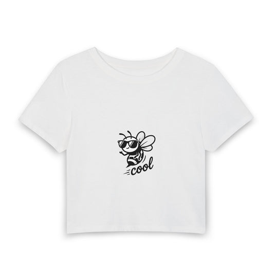 Cool Bee Crop Tee — Women's Graphic Baby T-Shirt