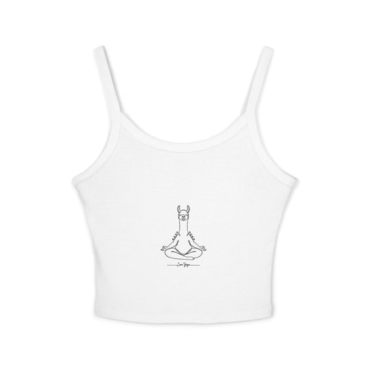 Yoga Llama Tank Top — Cute Meditating Llama Spaghetti Strap Crop