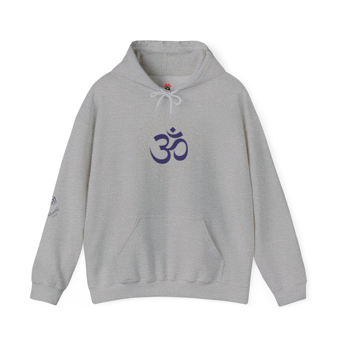 OM Symbol Hoodie — Spiritual Yoga Hoodie with Sanskrit "Shanti" Sleeve Design