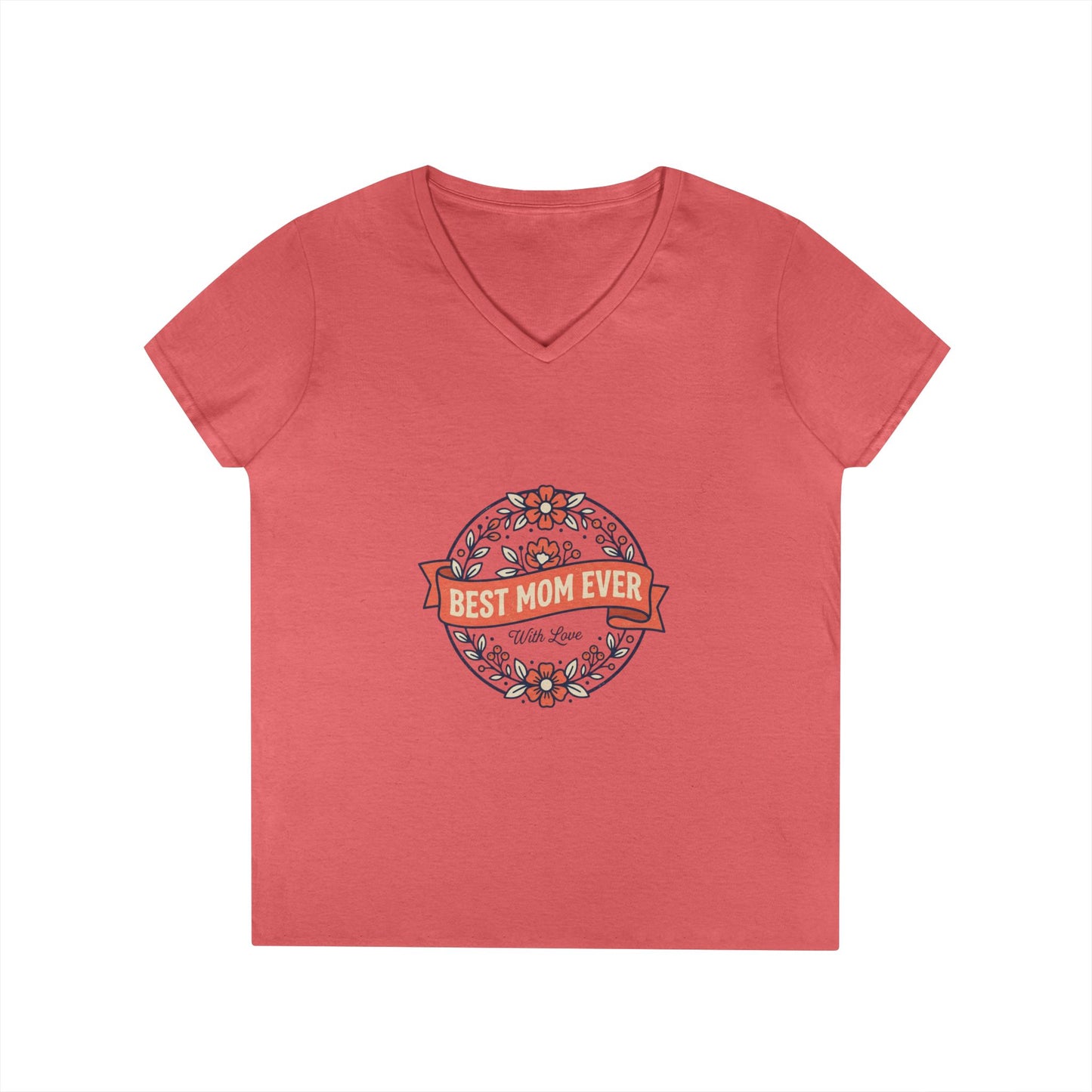 Best Mom Ever Floral V-Neck Tee