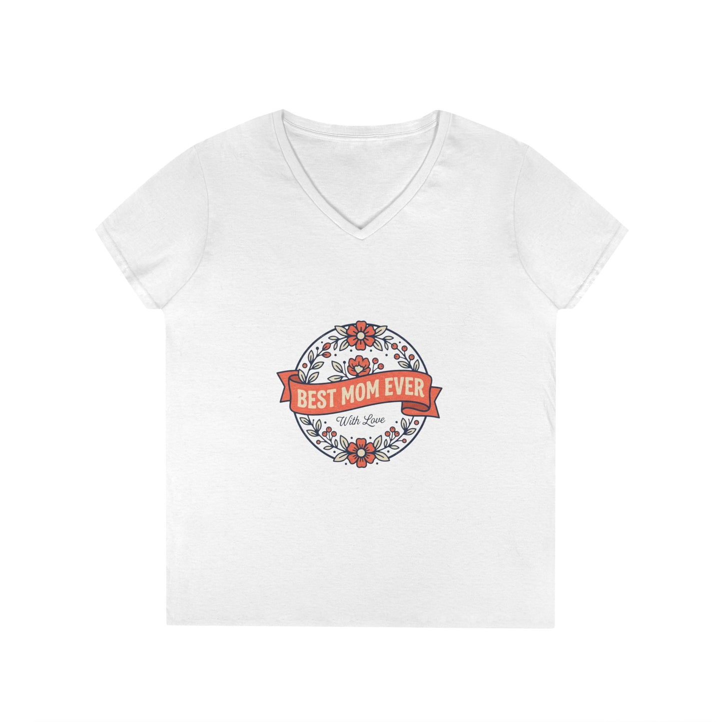 Best Mom Ever Floral V-Neck Tee