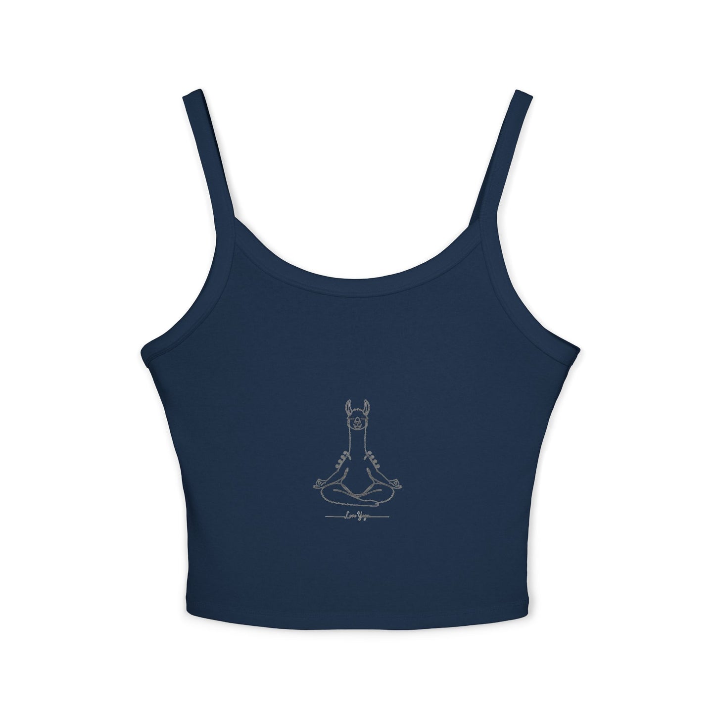 Yoga Llama Tank Top — Cute Meditating Llama Spaghetti Strap Crop