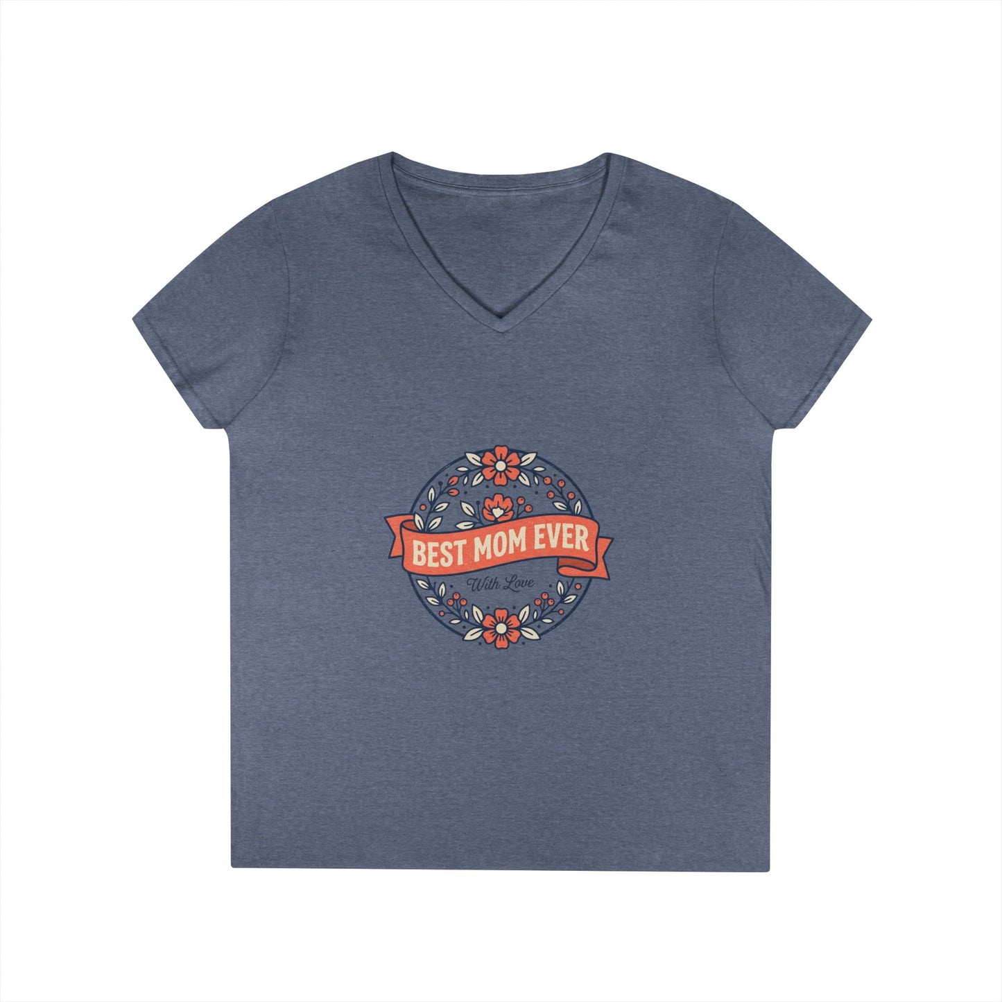 Best Mom Ever Floral V-Neck Tee