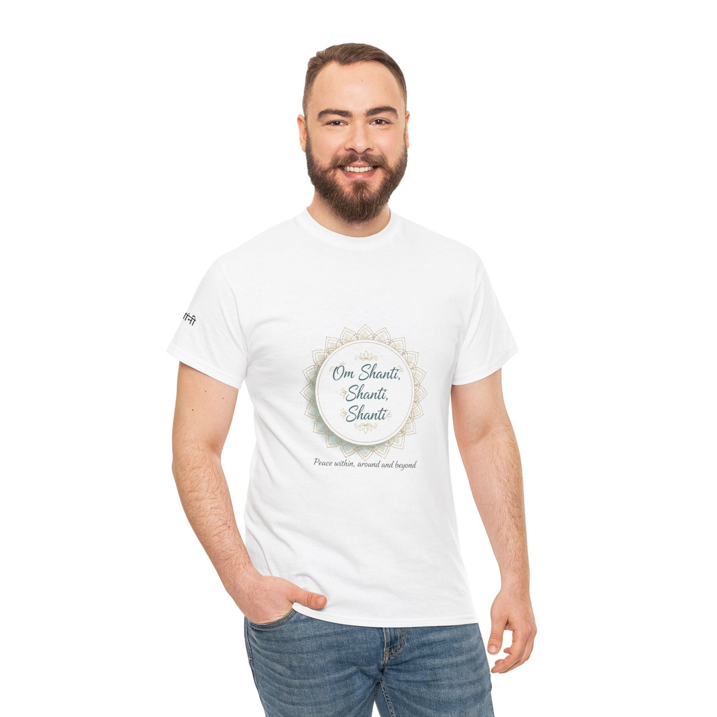 Chant Circle T‑Shirt – "Om Shanti, Shanti, Shanti" Peace Tee
