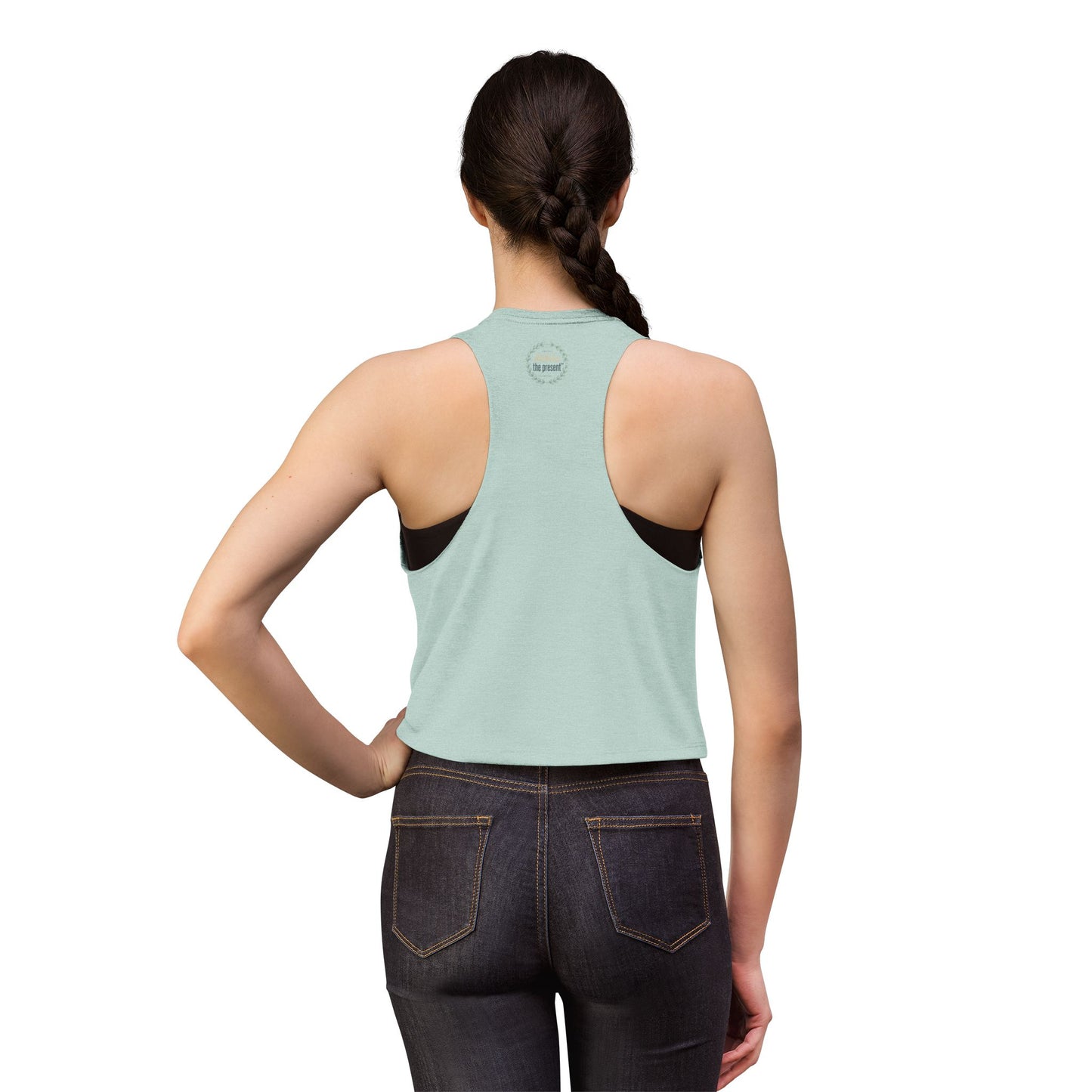 Meditation Tree Crop Top — "Imperfection is Reality" Spiritual Yoga Tank