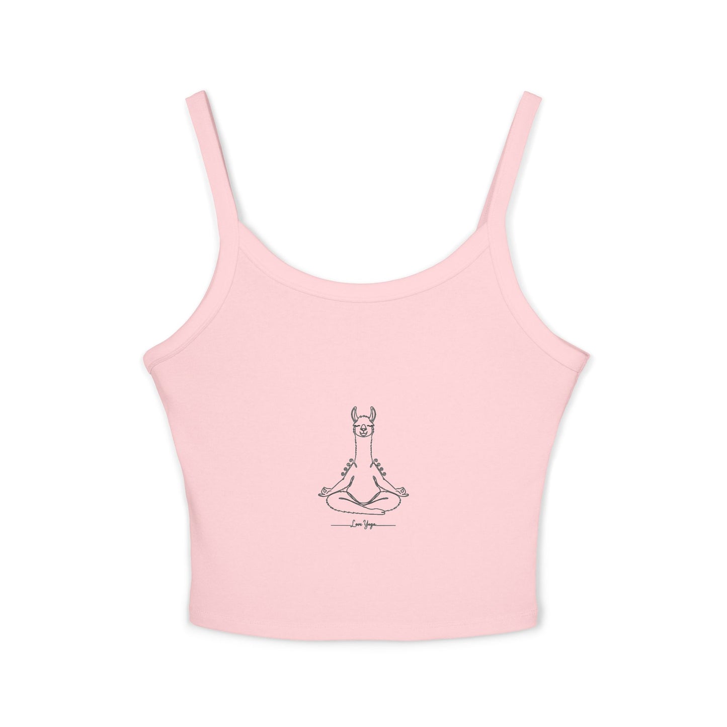 Yoga Llama Tank Top — Cute Meditating Llama Spaghetti Strap Crop