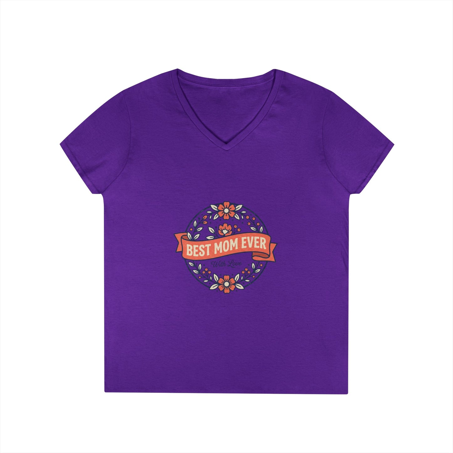 Best Mom Ever Floral V-Neck Tee
