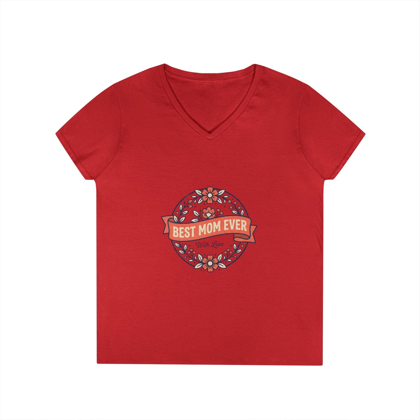 Best Mom Ever Floral V-Neck Tee