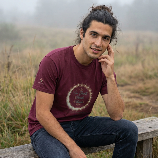 Chant Circle T‑Shirt – "Om Shanti, Shanti, Shanti" Peace Tee