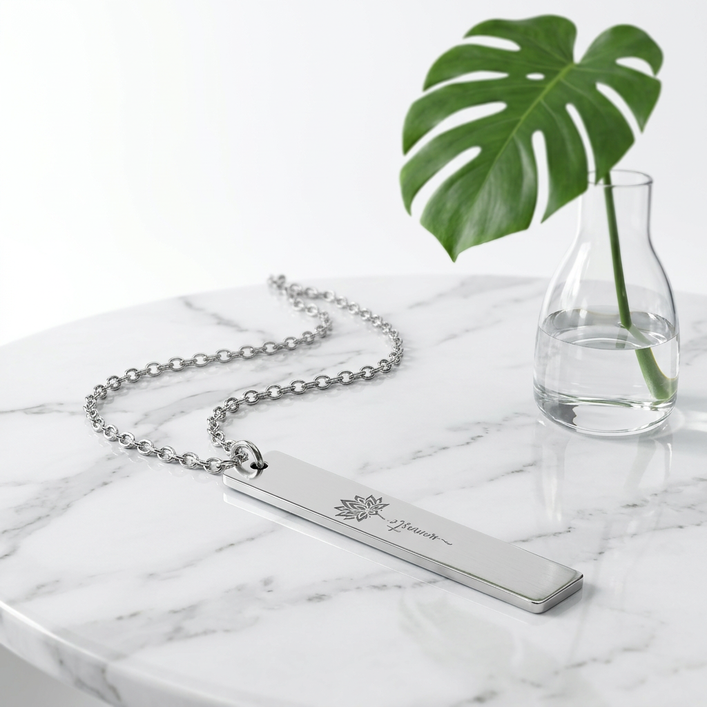 Namaste Lotus Pendant Necklace – Stainless Steel