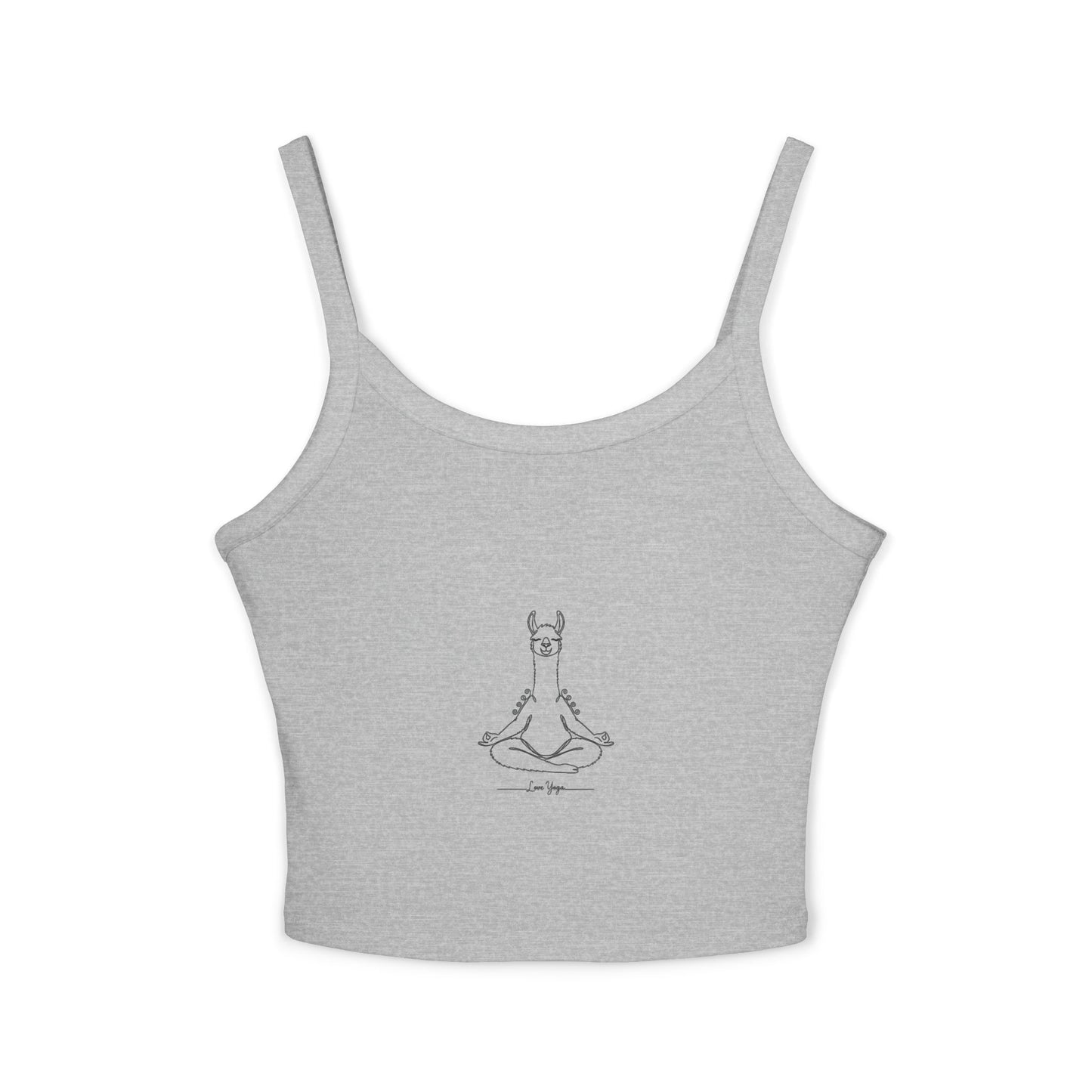 Yoga Llama Tank Top — Cute Meditating Llama Spaghetti Strap Crop