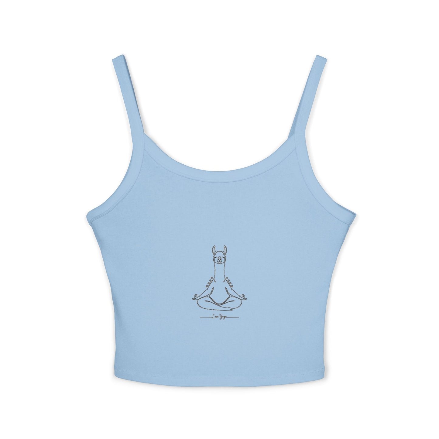 Yoga Llama Tank Top — Cute Meditating Llama Spaghetti Strap Crop