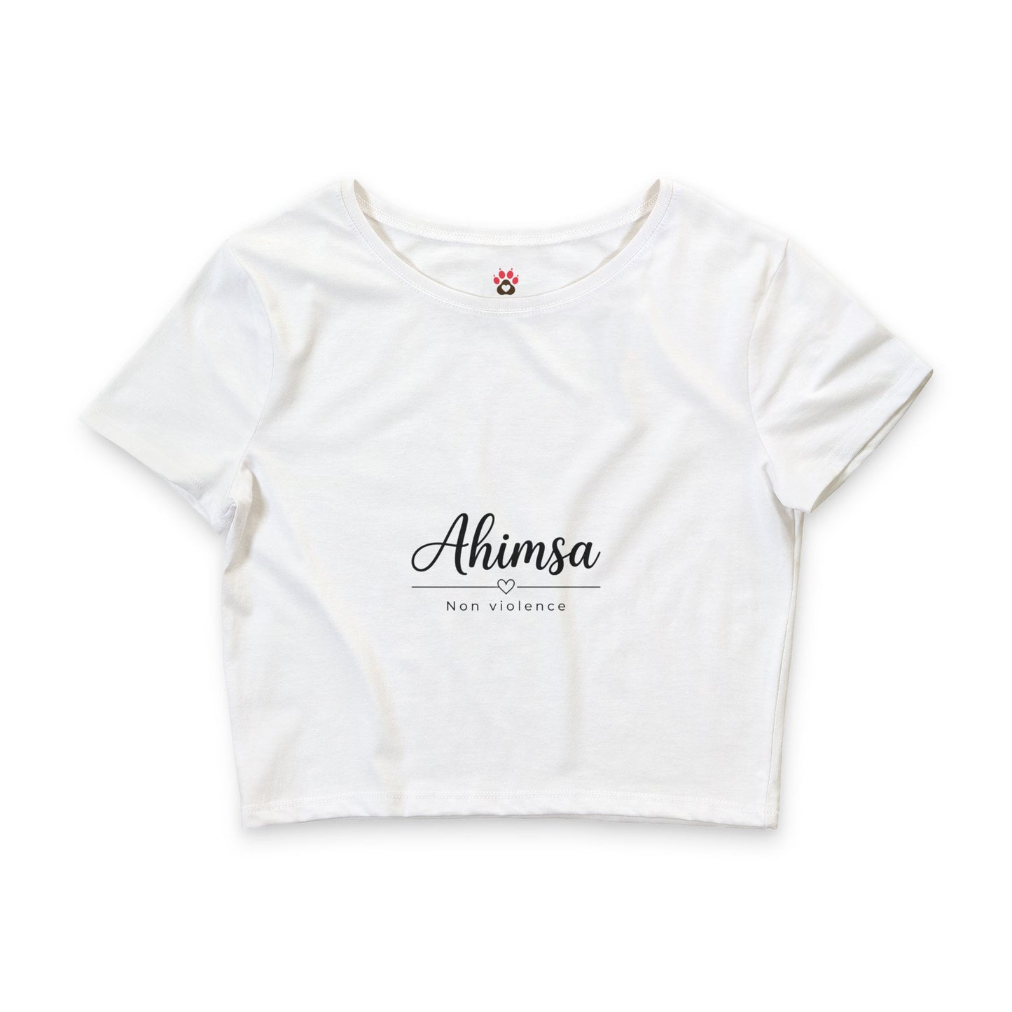 Ahimsa Crop Tee — Women’s Peaceful Non-Violence Graphic Top