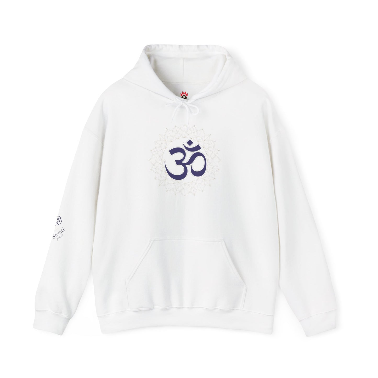 OM Symbol Hoodie — Spiritual Yoga Hoodie with Sanskrit "Shanti" Sleeve Design