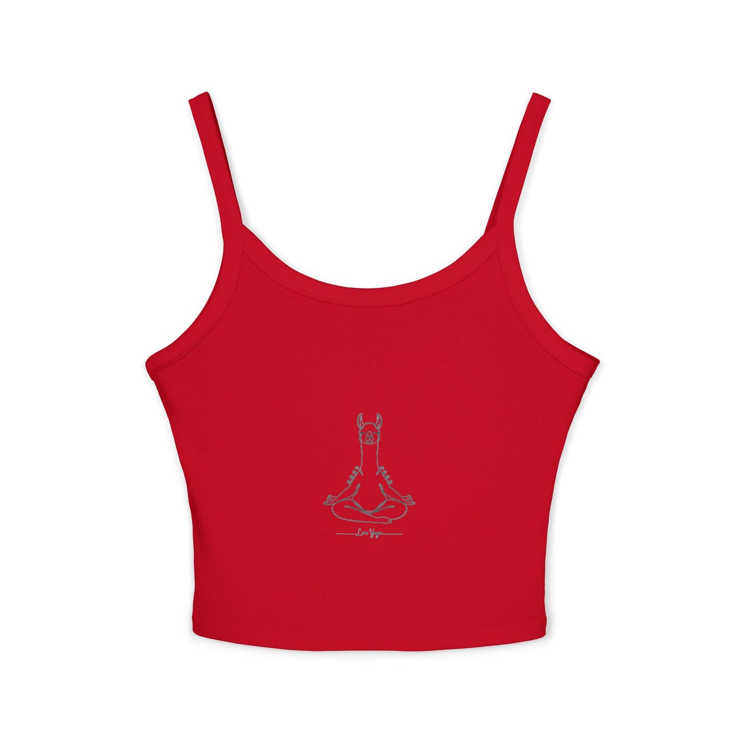 Yoga Llama Tank Top — Cute Meditating Llama Spaghetti Strap Crop