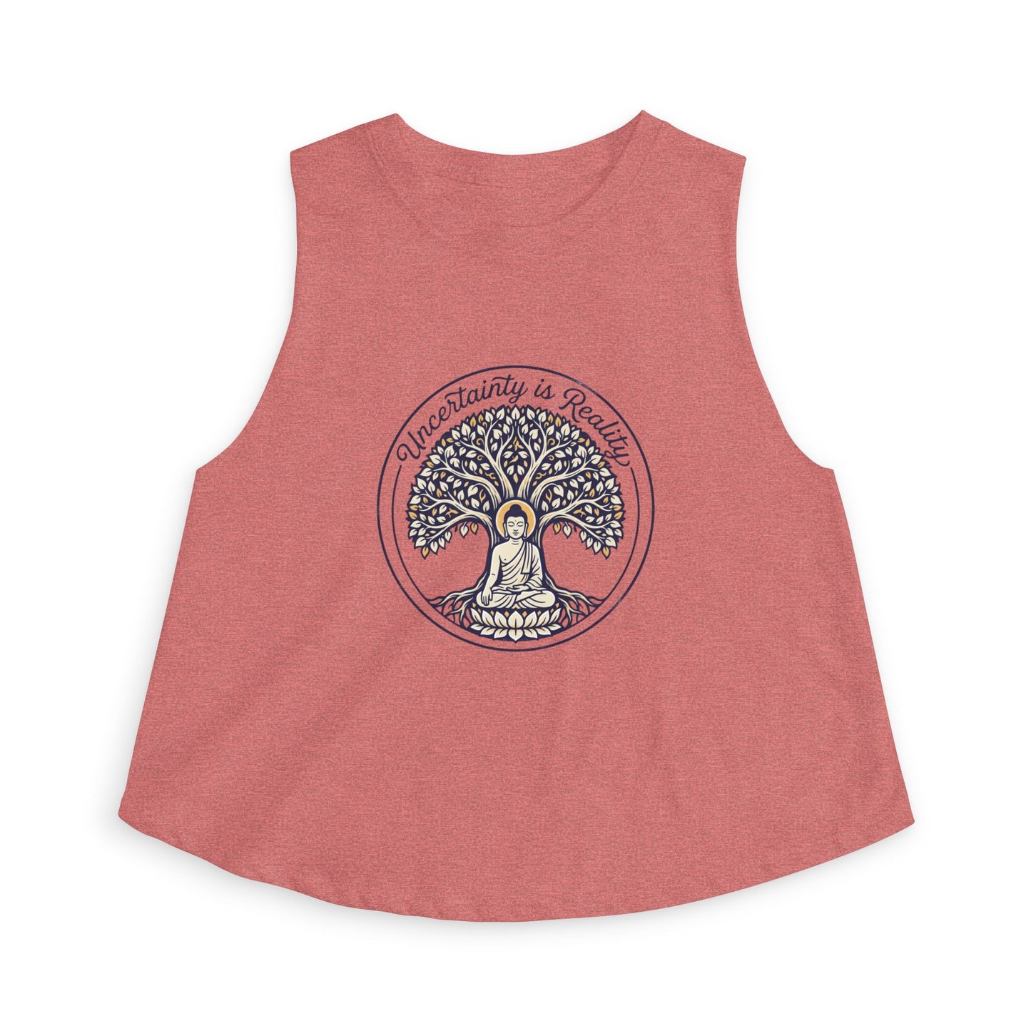 Meditation Tree Crop Top — "Imperfection is Reality" Spiritual Yoga Tank