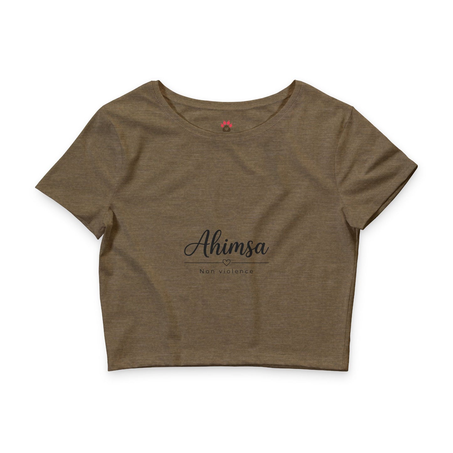 Ahimsa Crop Tee — Women’s Peaceful Non-Violence Graphic Top
