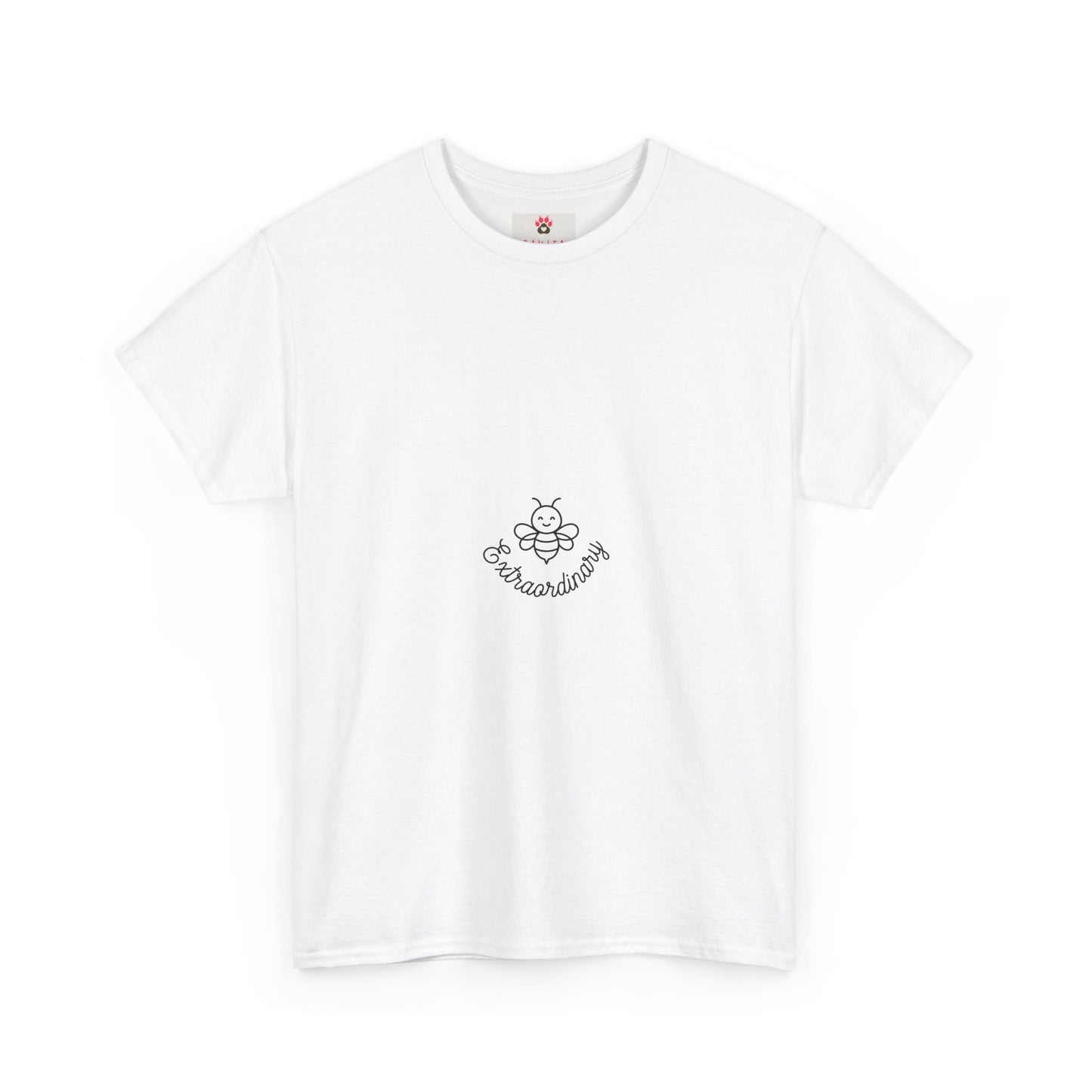 Bee With Words "Beekeeper" White Tee — Minimal Embroidered Bee Graphic Shirt