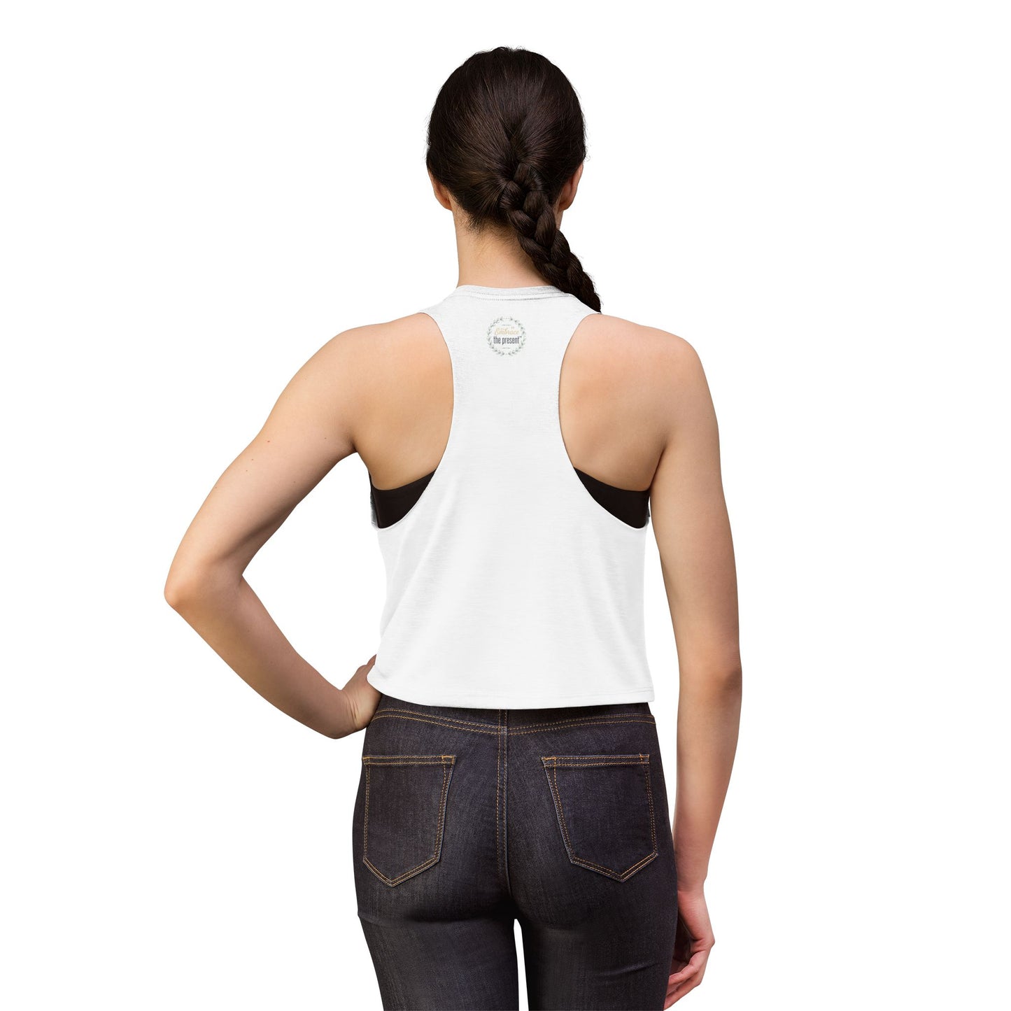 Meditation Tree Crop Top — "Imperfection is Reality" Spiritual Yoga Tank